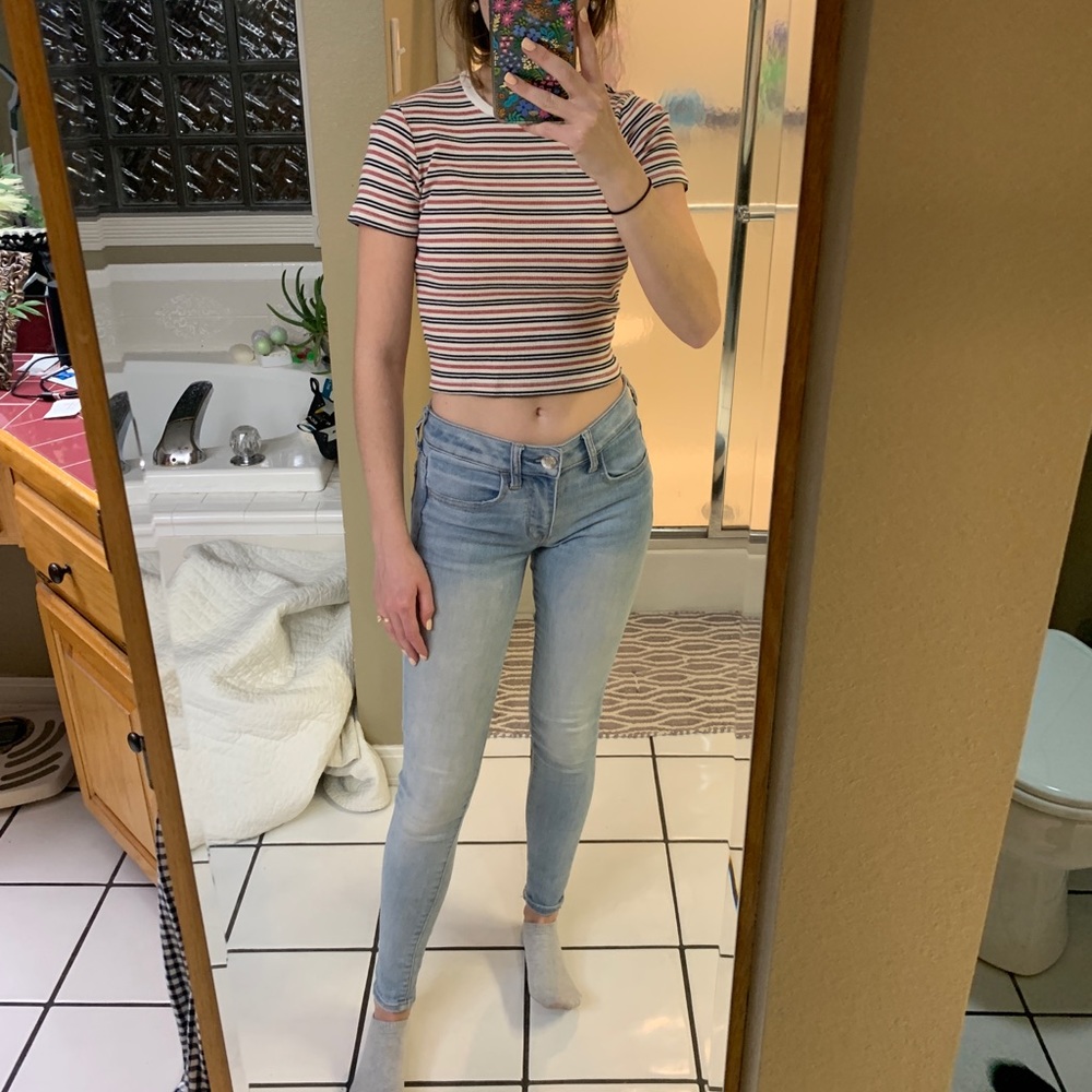 American Eagle Light/Medium Wash Jegging Skinny Jeans Size 2 Regular